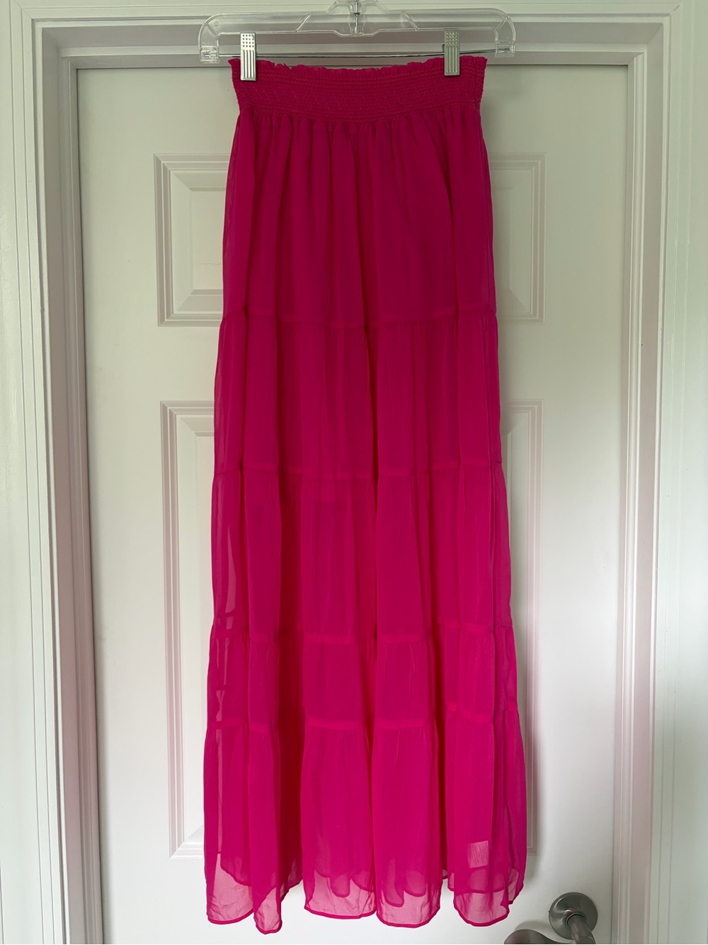 Hale Bob Fuchsia/Hot Pink Tiered Maxi Skirt🩷